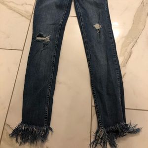 Free People Jeans with distressed bottom